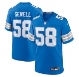 Men's Detroit Lions #58 Penei Sewell Blue 2024 F.U.S.E. Vapor Limited Stitched Jersey