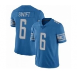 Men's Detroit Lions #6 D'Andre Swift Blue Vapor Untouchable Limited Stitched Jersey