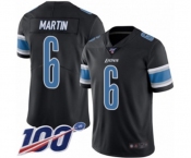 Men's Detroit Lions #6 Sam Martin Limited Black Rush Vapor Untouchable 100th Season Football Jersey