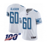 Men's Detroit Lions #60 Graham Glasgow White Vapor Untouchable Limited Player 100th Season Football Jersey