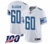 Men's Detroit Lions #60 Graham Glasgow White Vapor Untouchable Limited Player 100th Season Football Jersey