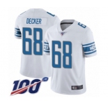 Men's Detroit Lions #68 Taylor Decker White Vapor Untouchable Limited Player 100th Season Football Jersey