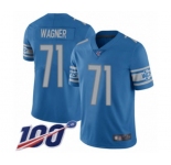Men's Detroit Lions #71 Ricky Wagner Blue Team Color Vapor Untouchable Limited Player 100th Season Football Jersey