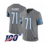 Men's Detroit Lions #71 Ricky Wagner Limited Steel Rush Vapor Untouchable 100th Season Football Jersey