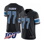 Men's Detroit Lions #77 Frank Ragnow Limited Black Rush Vapor Untouchable 100th Season Football Jersey