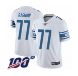 Men's Detroit Lions #77 Frank Ragnow White Vapor Untouchable Limited Player 100th Season Football Jersey