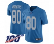 Men's Detroit Lions #80 Michael Roberts Blue Alternate Vapor Untouchable Limited Player 100th Season Football Jersey