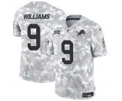 Men's Detroit Lions #9 Jameson Williams 2024 F.U.S.E Arctic Camo Salute To Service Limited Stitched Football Jersey