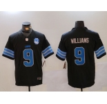 Men's Detroit Lions #9 Jameson Williams Black 2024 F.U.S.E. 2nd Alternate With 90th Anniversary Patch Vapor Limited Stitched Jersey