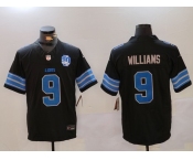 Men's Detroit Lions #9 Jameson Williams Black 2024 F.U.S.E. 2nd Alternate With 90th Anniversary Patch Vapor Limited Stitched Jersey