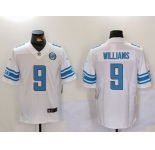 Men's Detroit Lions #9 Jameson Williams White With Patch Vapor Untouchable Limited Stitched Jersey