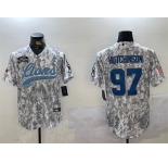 Men's Detroit Lions #97 Aidan Hutchinson 2024 Arctic Camo Salute To Service Stitched Baseball Jersey