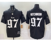 Men's Detroit Lions #97 Aidan Hutchinson Black 2025 F.U.S.E. 'Gothic Motor Grit Edition' Vapor Limited Stitched Football Jersey