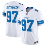 Men's Detroit Lions #97 Aidan Hutchinson White 2024 F.U.S.E. Vapor Limited Stitched Jersey