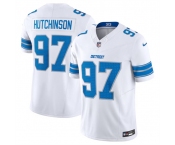 Men's Detroit Lions #97 Aidan Hutchinson White 2024 F.U.S.E. Vapor Limited Stitched Jersey