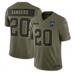 Men's Detroit Lions Active Player Custom Olive 2025 Salute To Service Limited Football Stitched Jersey