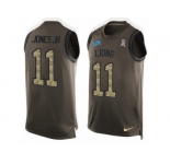 Men's Nike Detroit Lions #11 Marvin Jones Jr Limited Green Salute to Service Tank Top NFL Jersey