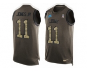 Men's Nike Detroit Lions #11 Marvin Jones Jr Limited Green Salute to Service Tank Top NFL Jersey