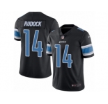 Men's Nike Detroit Lions #14 Jake Rudock Limited Black Rush NFL Jersey