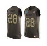 Men's Nike Detroit Lions #28 Quandre Diggs Limited Green Salute to Service Tank Top NFL Jersey