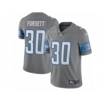 Men's Nike Detroit Lions #30 Justin Forsett Limited Steel Rush NFL Jersey