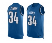 Men's Nike Detroit Lions #34 Zach Zenner Limited Light Blue Player Name & Number Tank Top NFL Jersey