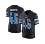 Men's Nike Detroit Lions #46 Michael Burton Limited Black Rush NFL Jersey