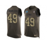 Men's Nike Detroit Lions #49 Andrew Quarless Limited Green Salute to Service Tank Top NFL Jersey