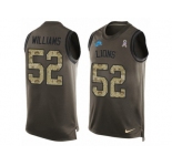 Men's Nike Detroit Lions #52 Antwione Williams Limited Green Salute to Service Tank Top NFL Jersey
