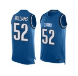 Men's Nike Detroit Lions #52 Antwione Williams Limited Light Blue Player Name & Number Tank Top NFL Jersey