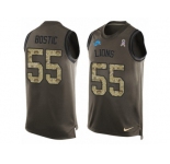 Men's Nike Detroit Lions #55 Jon Bostic Limited Green Salute to Service Tank Top NFL Jersey