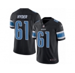 Men's Nike Detroit Lions #61 Kerry Hyder Limited Black Rush NFL Jersey