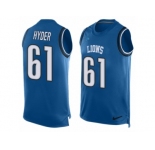 Men's Nike Detroit Lions #61 Kerry Hyder Limited Light Blue Player Name & Number Tank Top NFL Jersey