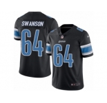 Men's Nike Detroit Lions #64 Travis Swanson Limited Black Rush NFL Jersey