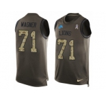 Men's Nike Detroit Lions #71 Ricky Wagner Limited Green Salute to Service Tank Top NFL Jersey
