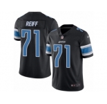 Men's Nike Detroit Lions #71 Riley Reiff Limited Black Rush NFL Jersey
