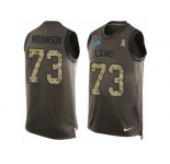 Men's Nike Detroit Lions #73 Greg Robinson Limited Green Salute to Service Tank Top NFL Jersey