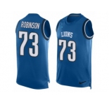 Men's Nike Detroit Lions #73 Greg Robinson Limited Light Blue Player Name & Number Tank Top NFL Jersey