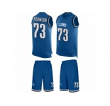 Men's Nike Detroit Lions #73 Greg Robinson Limited Light Blue Tank Top Suit NFL Jersey
