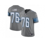 Men's Nike Detroit Lions #76 T.J. Lang Limited Steel Rush NFL Jersey