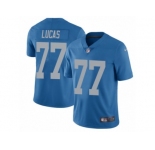 Men's Nike Detroit Lions #77 Cornelius Lucas Vapor Untouchable Limited Blue Alternate NFL Jersey