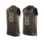 Men's Nike Detroit Lions #8 Brad Kaaya Limited Green Salute to Service Tank Top NFL Jersey