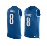 Men's Nike Detroit Lions #8 Brad Kaaya Limited Light Blue Player Name & Number Tank Top NFL Jersey