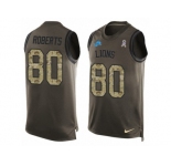 Men's Nike Detroit Lions #80 Michael Roberts Limited Green Salute to Service Tank Top NFL Jersey
