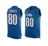 Men's Nike Detroit Lions #80 Michael Roberts Limited Light Blue Player Name & Number Tank Top NFL Jersey