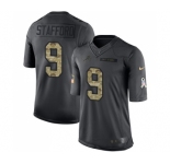 Men's Nike Detroit Lions #9 Matthew Stafford Limited Black 2016 Salute to Service NFL Jersey