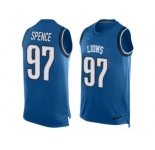 Men's Nike Detroit Lions #97 Akeem Spence Limited Light Blue Player Name & Number Tank Top NFL Jersey