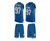 Men's Nike Detroit Lions #97 Akeem Spence Limited Light Blue Tank Top Suit NFL Jersey