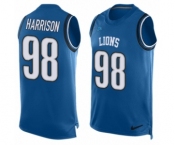 Men's Nike Detroit Lions #98 Damon Harrison Limited Blue Player Name & Number Tank Top NFL Jersey