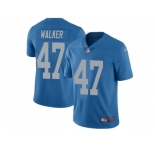 Nike Detroit Lions #47 Tracy Walker Blue Throwback Men Stitched NFL Vapor Untouchable Limited Jersey